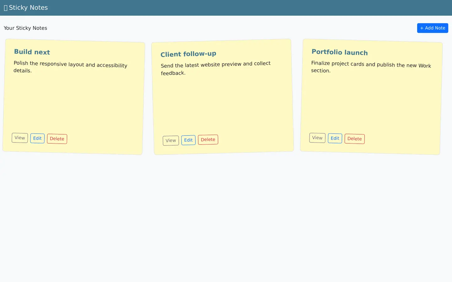 Sticky Notes Capstone notes application